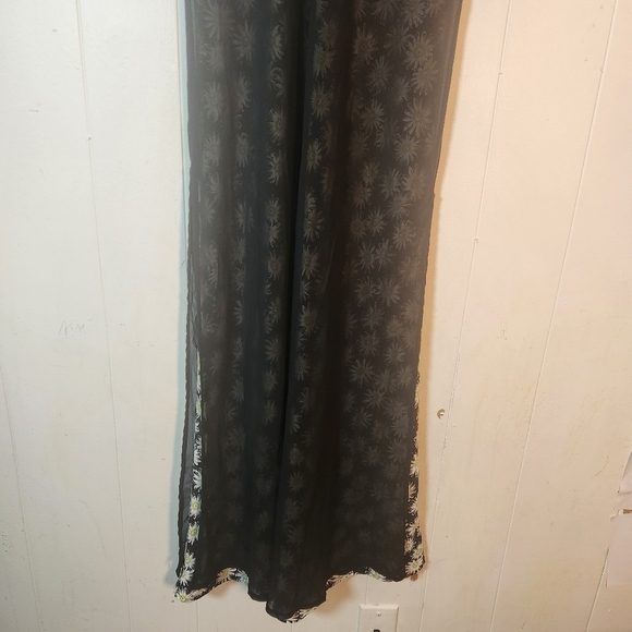 Vintage 90s Express International Maxi Dress Daisy Black Mesh Size 5/6 - Picture 9 of 16